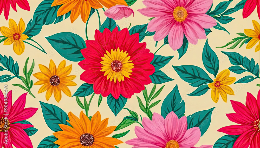Vibrant Abstract Floral Pattern Vibrant Abstract Floral Pattern