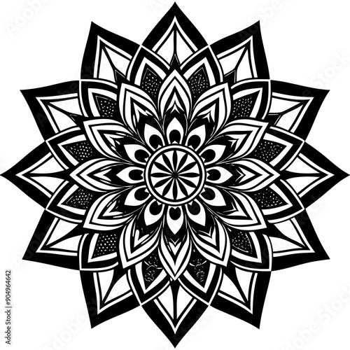 Modern mandala design , black and white mandala design, abstract mandala floral ornament