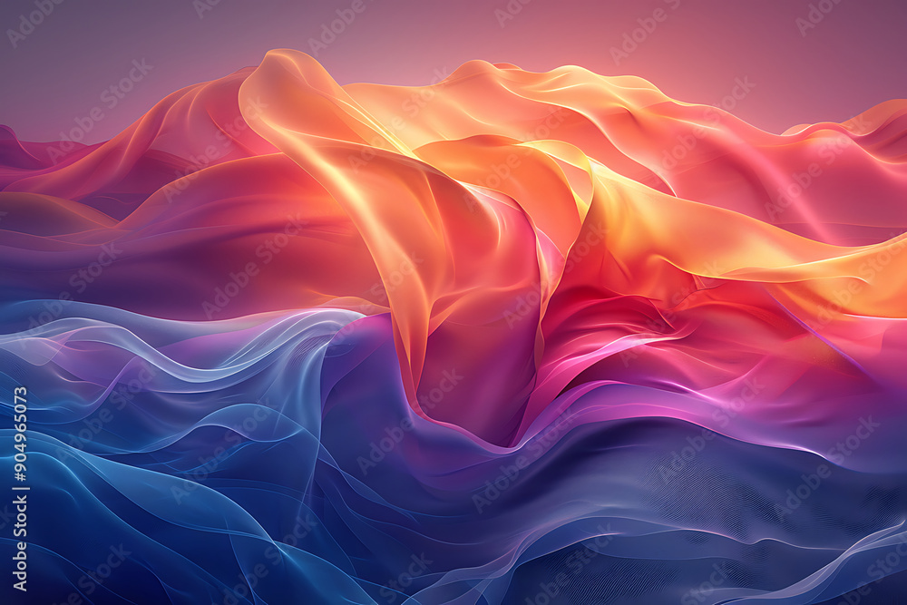 Singular intricately flowing colored smoke stream digital painting. Singular intricately flowing colored smoke stream digital painting.