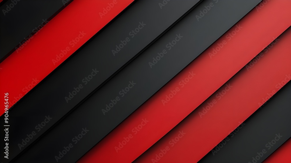 Obraz premium Abstract Red and Black Diagonal Stripes.