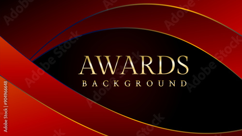 Red orange and golden awards graphics background. Elegant orange premium template design. Wedding invitation card. Engagement ceremony invite. Luxury premium corporate abstract design template.