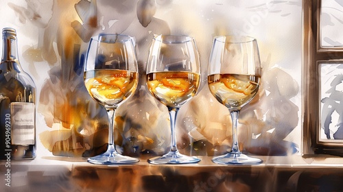 Watercolor Style Illustration of People Toasting