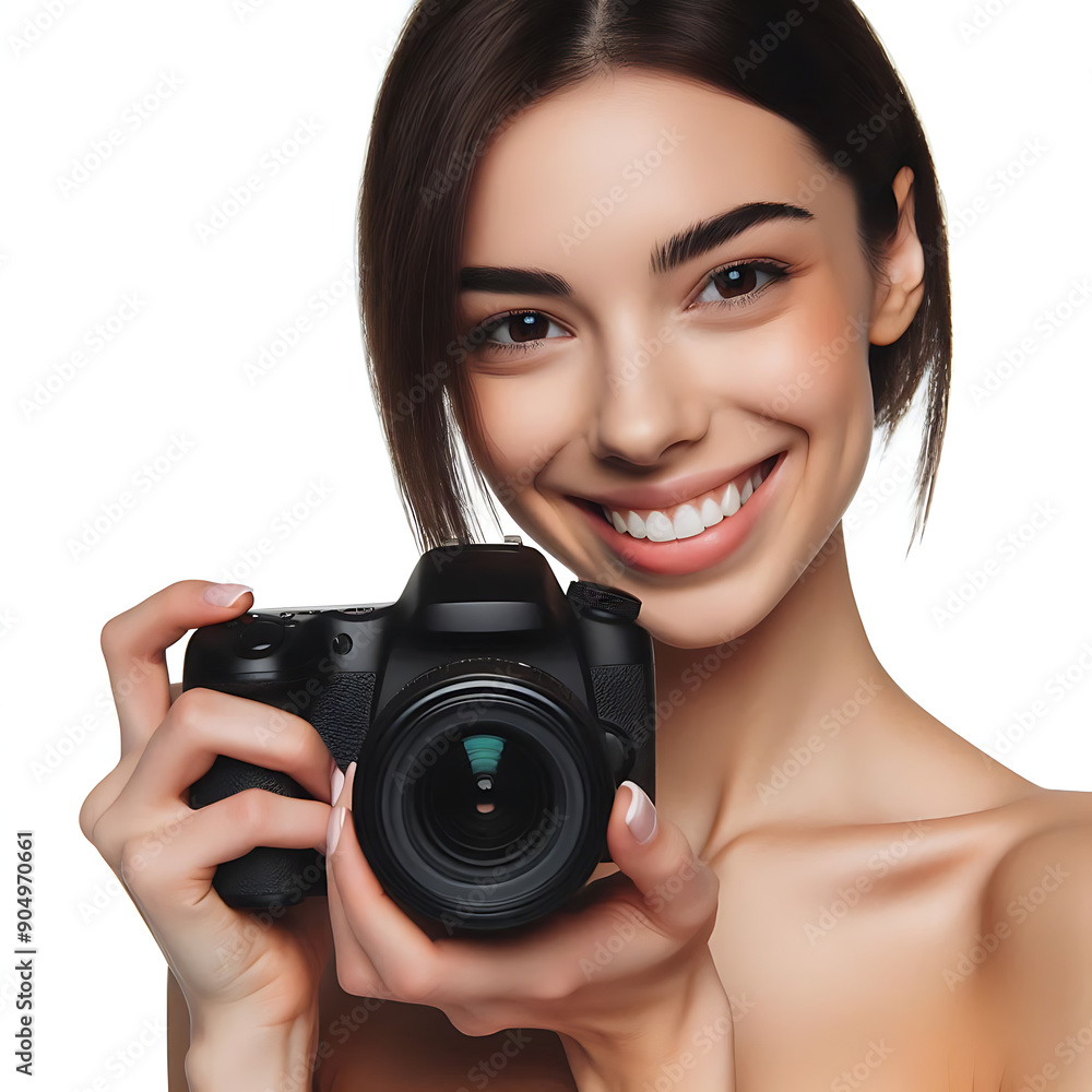 Pretty woman is a professional photographer with dslr camera. generative ai
Pretty woman is a professional photographer with dslr camera. generative ai