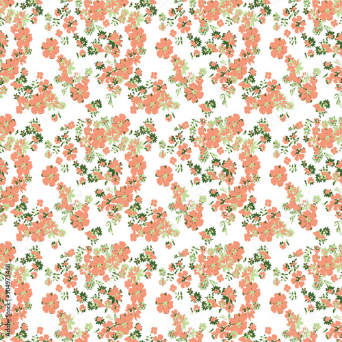 Floral seamless pattern on master background. Modern floral patt