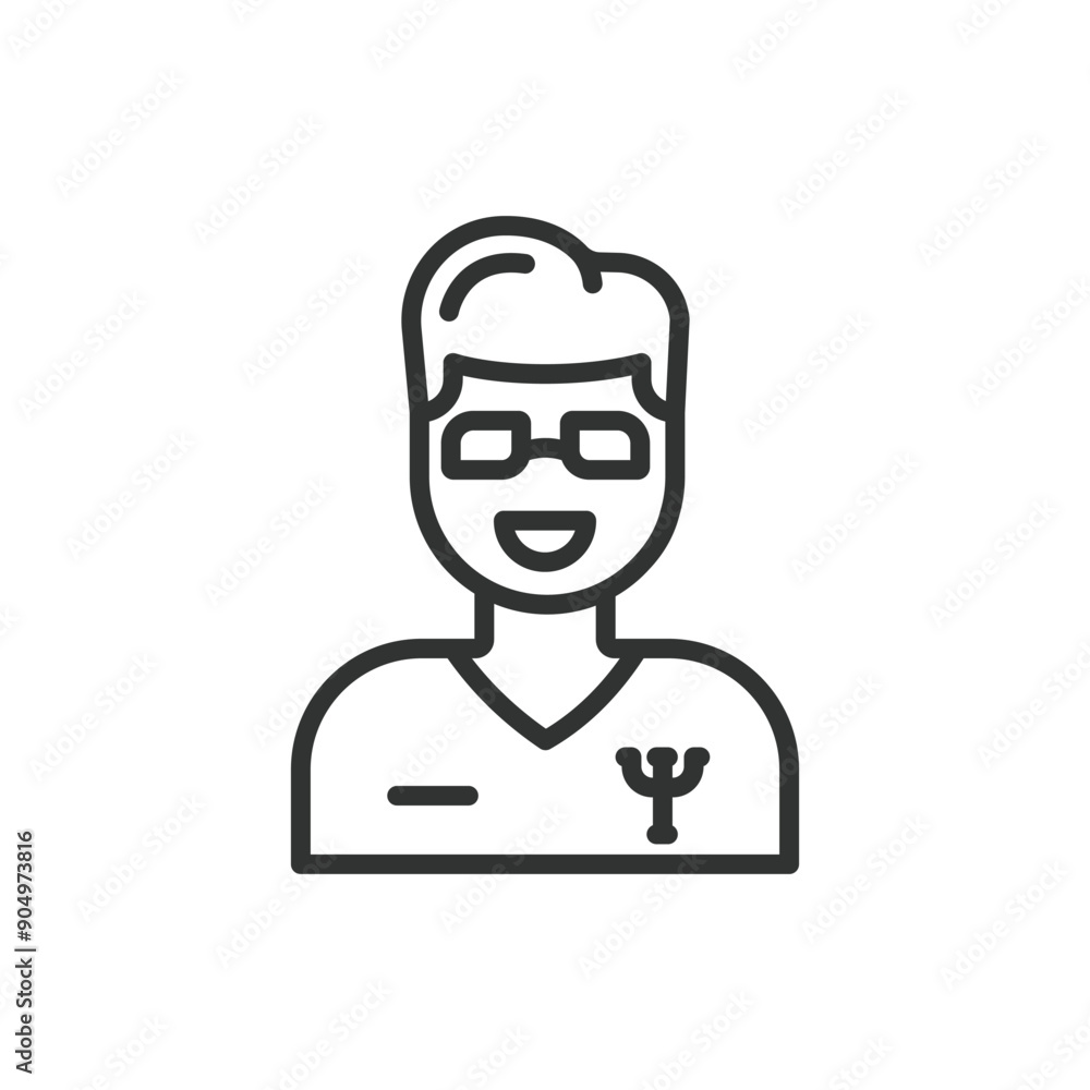 Psychologist, in line design. Psychologist, therapy, mental health, counseling, psychologist office, psychology, therapist on white background vector. Psychologist editable stroke icon. Psychologist, in line design. Psychologist, therapy, mental health, counseling, psychologist office, psychology, therapist on white background vector. Psychologist editable stroke icon.