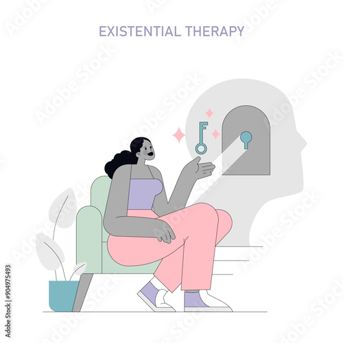 Humanistic Psychology. Flat Vector Illustration
