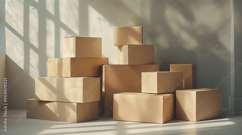 Stack of various sized cardboard boxes Stack of various sized cardboard boxes