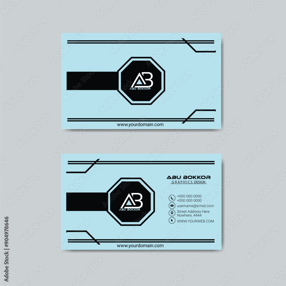 Clean professional modern business card design template. Clean professional modern business card design template.