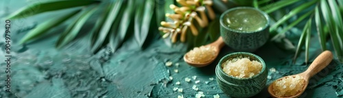 Close-up of detoxifying body scrub, Detox, Exfoliating and rejuvenating photo