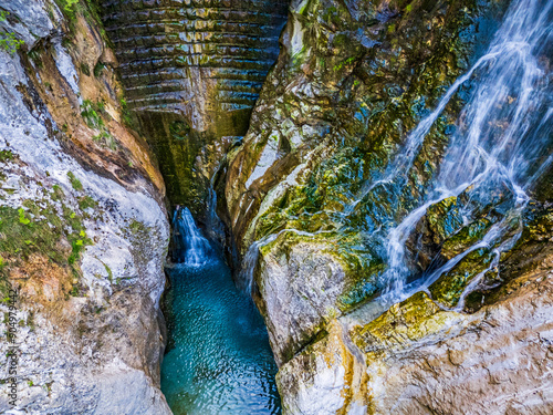 Crosis Falls. A journey between nature and engineering. Friuli to discover. photo