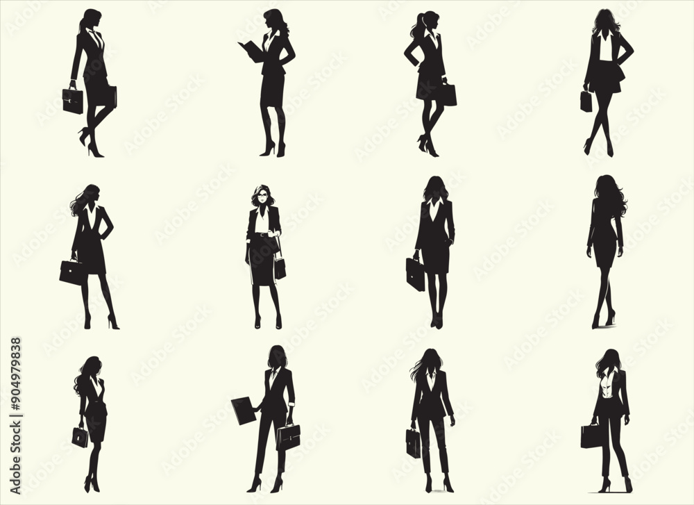 Business Women Silhouette Vector Illustration Business Women Silhouette Vector Illustration