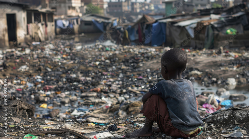 Obraz premium starving children. people are suffering from hunger. poor countries. children are dying of hunger. International Day for the Eradication of Poverty