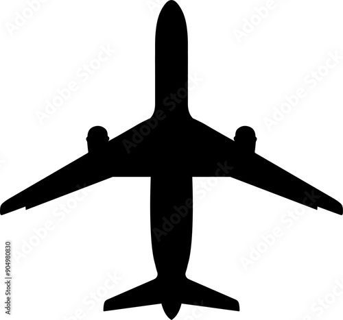 Airplane silhouette clipart design illustration