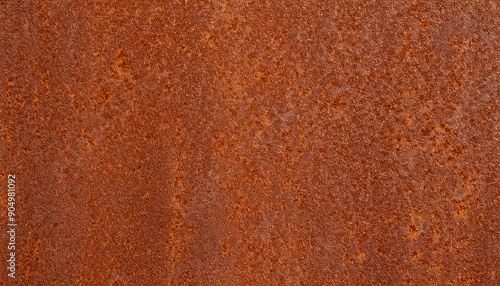 Closeup of rusted brown weathering steel texture