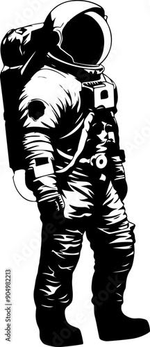 Astronaut silhouette clipart design illustration