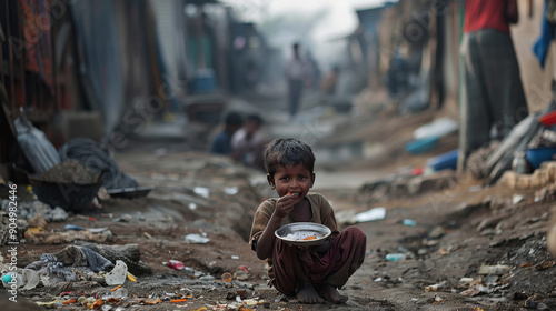 starving children. people are suffering from hunger. poor countries. children are dying of hunger. International Day for the Eradication of Poverty photo