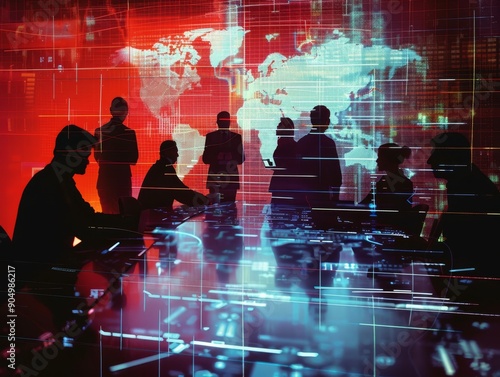 Wallpaper Mural Cybersecurity operations  security teams coordinating response efforts during cyber attack Torontodigital.ca