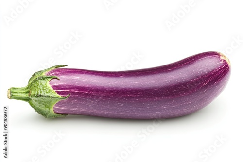 Eggplant isolated on white background, full depth of field, ai