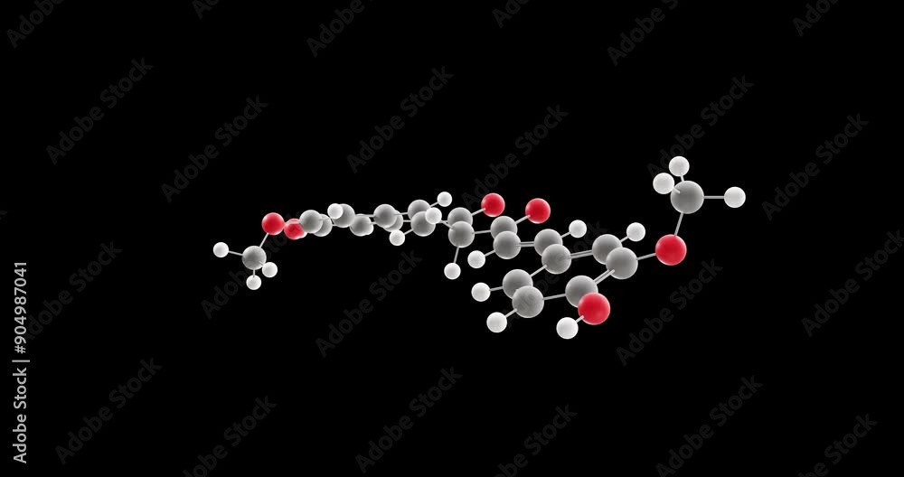 Curcumin molecule, rotating 3D model of e100, looped video on a black background Curcumin molecule, rotating 3D model of e100, looped video on a black background