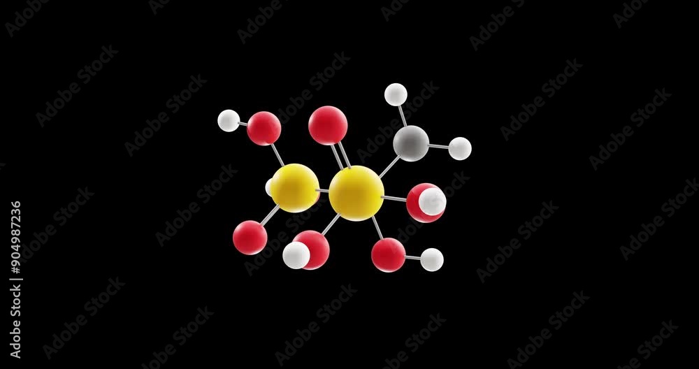 Etidronic acid molecule, rotating 3D model of etidronate, looped video on a black background Etidronic acid molecule, rotating 3D model of etidronate, looped video on a black background