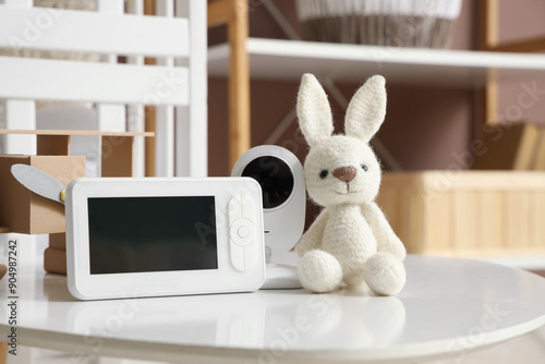 Baby monitor with toy bunny...