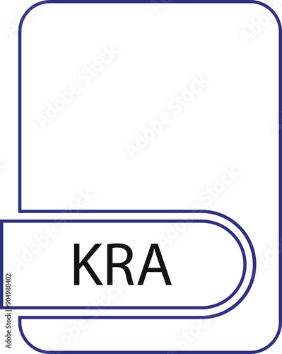 KRA File format icon black outline and light color text