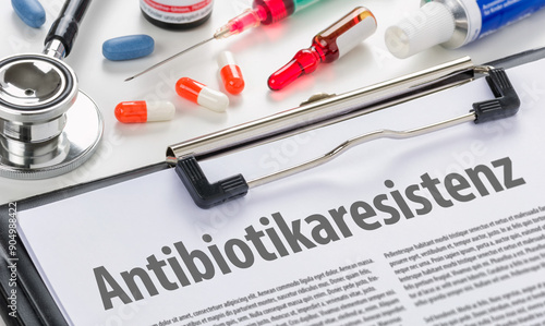 Clipboard mit der Beschriftung Antibiotikaresistenz photo