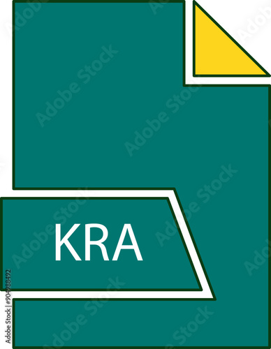 KRA File format icon in shapes 2 colors and side contour