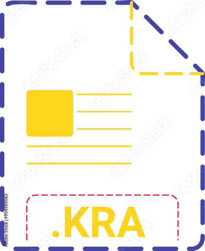 KRA File icon minsk dashed rounded outline