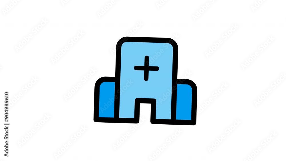 Animated hospital filled line icon on transparent background, medical animation, 4k video motion graphic with alpha channel, use for web design, mobile apps, ui design Animated hospital filled line icon on transparent background, medical animation, 4k video motion graphic with alpha channel, use for web design, mobile apps, ui design