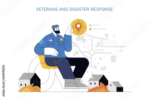 Disaster Psychology. Flat Vector Illustration