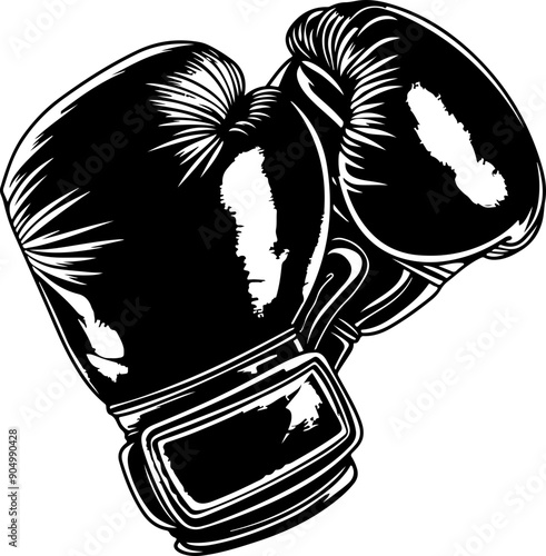 Boxing gloves silhouette clipart design illustration