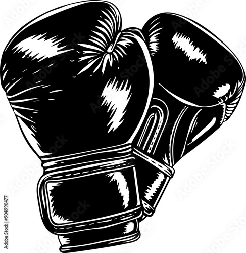 Boxing gloves silhouette clipart design illustration