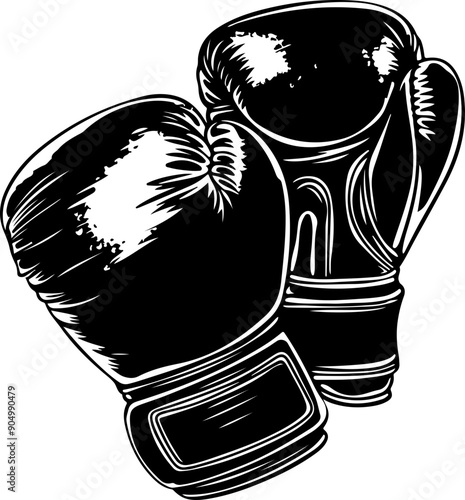 Boxing gloves silhouette clipart design illustration