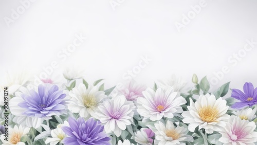 flores pintadas en acuarela sobre fondo blanco con textura