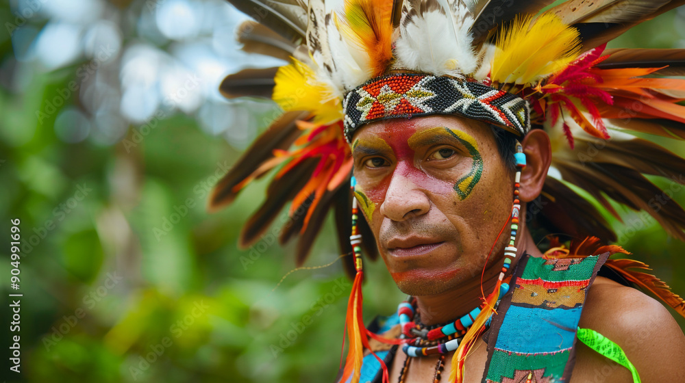 Vivid and detailed imagery capturing the essence of traditional indigenous culture, featuring people adorned in vibrant, authentic attire and elaborate headgear. The images showcase a rich cultural Vivid and detailed imagery capturing the essence of traditional indigenous culture, featuring people adorned in vibrant, authentic attire and elaborate headgear. The images showcase a rich cultural