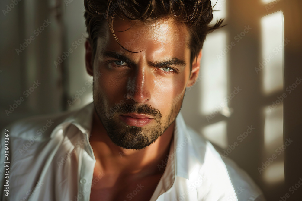 AI generated picture of handsome young man in underwear standing in the room AI generated picture of handsome young man in underwear standing in the room