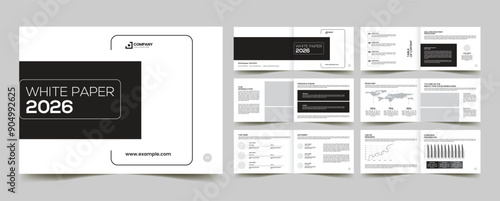 corporate business white paper landscape portfolio design booklet vector & catalog design layout template