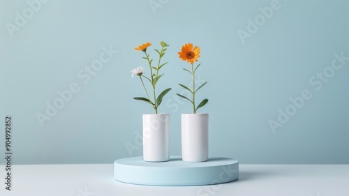 Wallpaper Mural Minimalist bar graph focusing on key performance indicators of eco-investing stocks. Torontodigital.ca