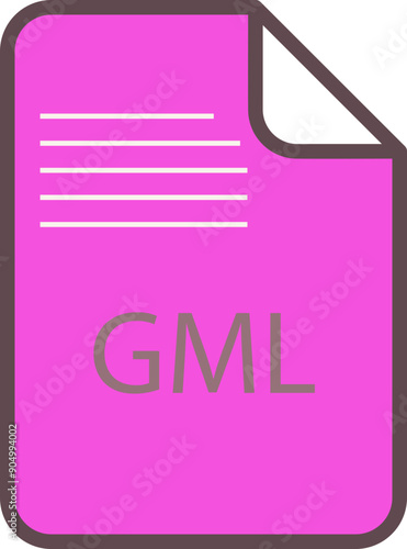 GML File icon fill and outline rounded corners photo