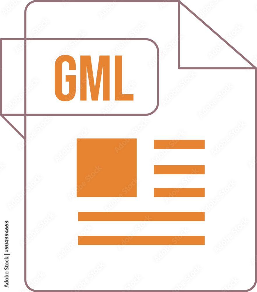 GML icon inside transparent outline and sharp corners GML icon inside transparent outline and sharp corners