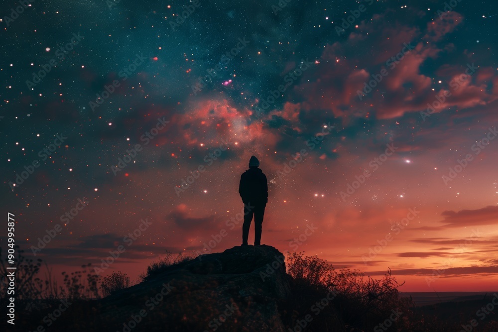 Fototapeta premium Capturing the beauty of nature sunset astronomy photography in the great outdoors