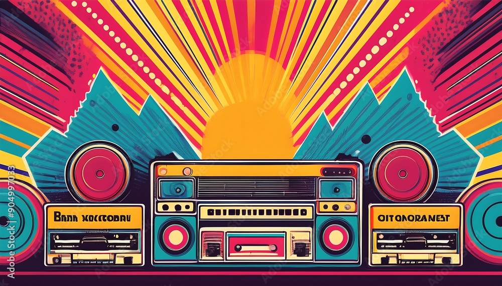 vibrant and eye-catching retro pop background vector that features bold colors vibrant and eye-catching retro pop background vector that features bold colors