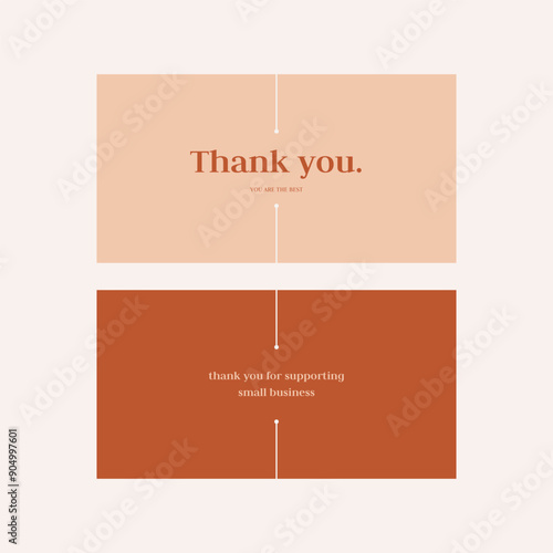 Thankyou card design minimal and luxury style. Insert product card