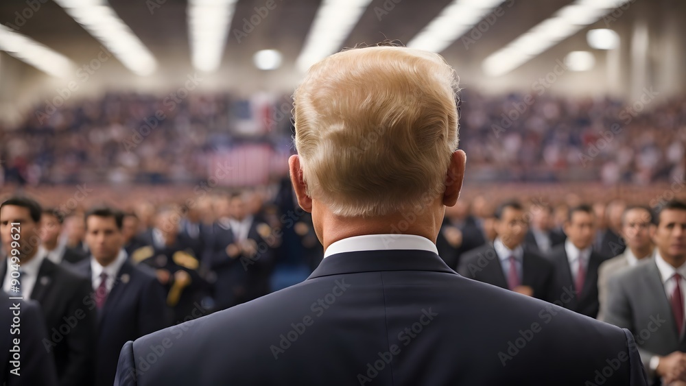 Rear View of the President of the United States in Formal Attire Rear View of the President of the United States in Formal Attire