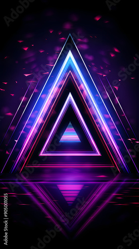 Digital futuristic triangle geometry abstract graphic poster background