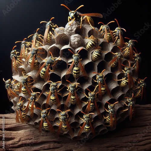 151 6 Queen Wasp Nest A small initial nest constructed by a quee photo