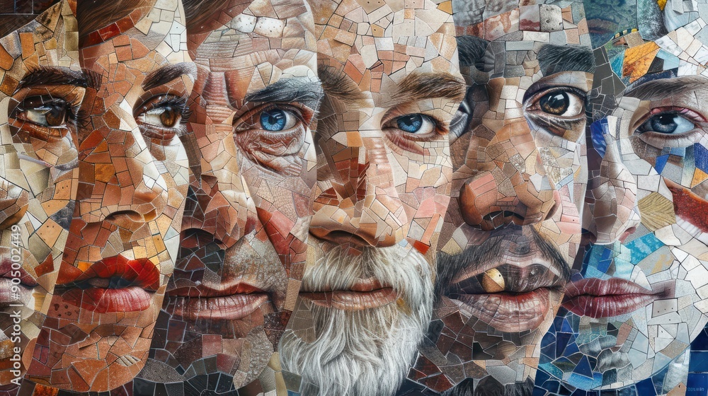 A mosaic of faces representing various ages, races and genders, symbolizing the values of inclusivity, liberty, diversity and tolerance. A mosaic of faces representing various ages, races and genders, symbolizing the values of inclusivity, liberty, diversity and tolerance.