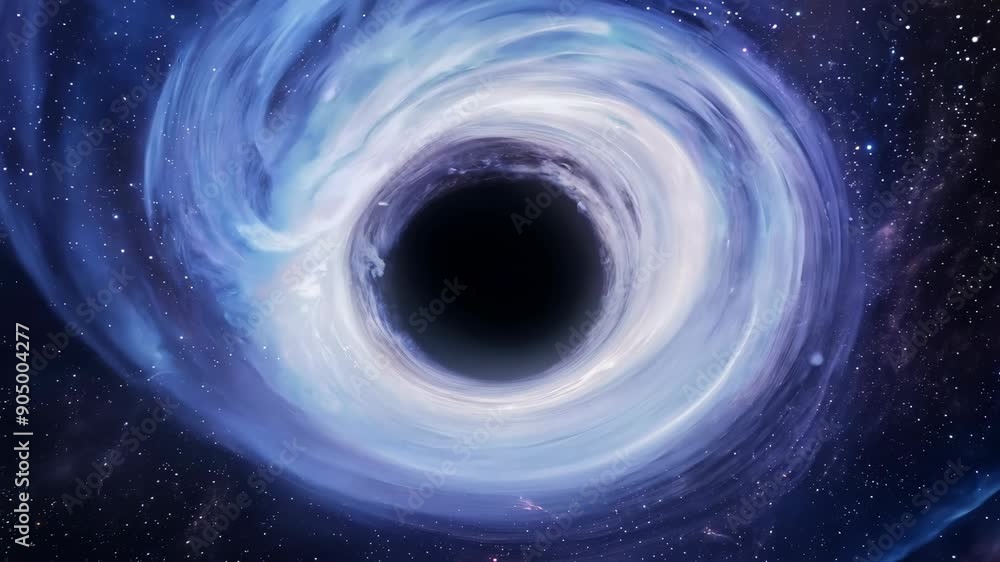 Black hole swirling in deep space. Cosmic phenomena. Universe exploration and astronomy concept. Travel through outer space. Science fiction animation, visualization Black hole swirling in deep space. Cosmic phenomena. Universe exploration and astronomy concept. Travel through outer space. Science fiction animation, visualization