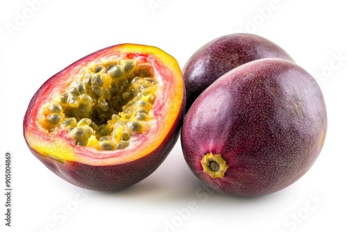 Passionfruit isolated on white background, full depth of field , ai